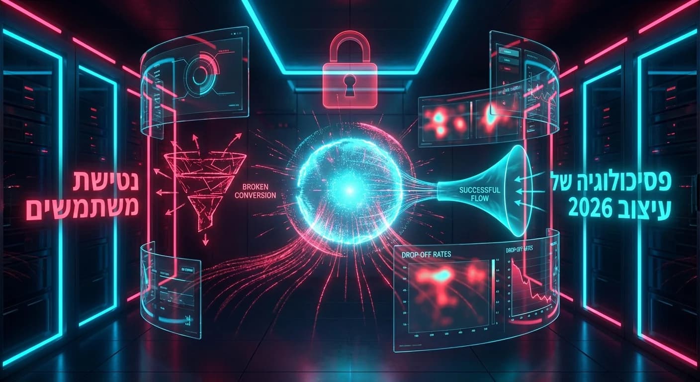 פסיכולוגיה של עיצוב 2026: למה הגולשים נוטשים את האתר שלכם? (ניתוח UX)